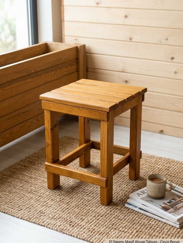 Ahşap Çok Amaçlı Tabure (30*30*40cm) - Alvegelsin